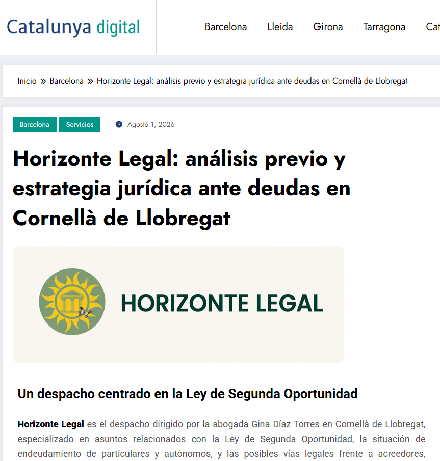 Reportaje de Catalunya Digital sobre Horizonte Legal y su método de análisis previo de las deudas