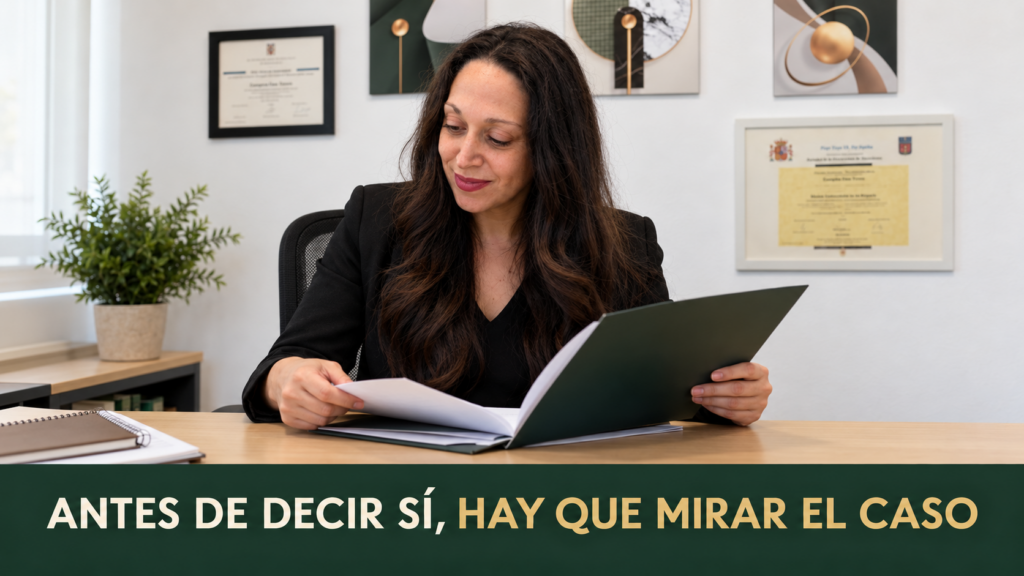 Gina Díaz revisa documentación para estudiar la viabilidad de una Segunda Oportunidad.