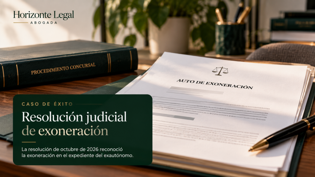Extracto anonimizado de una resolución judicial de exoneración del pasivo insatisfecho en un concurso sin masa de un exautónomo.